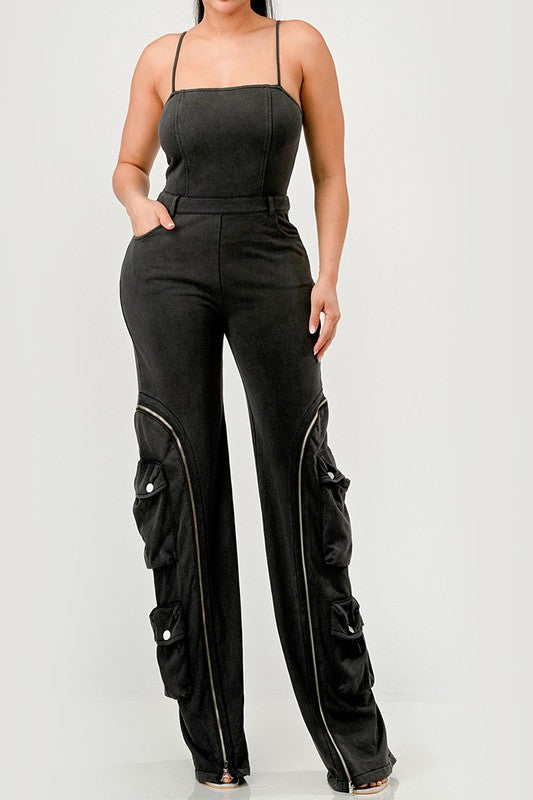 Moto Mystique Jumpsuit BLACK S by Athina | Fleurcouture