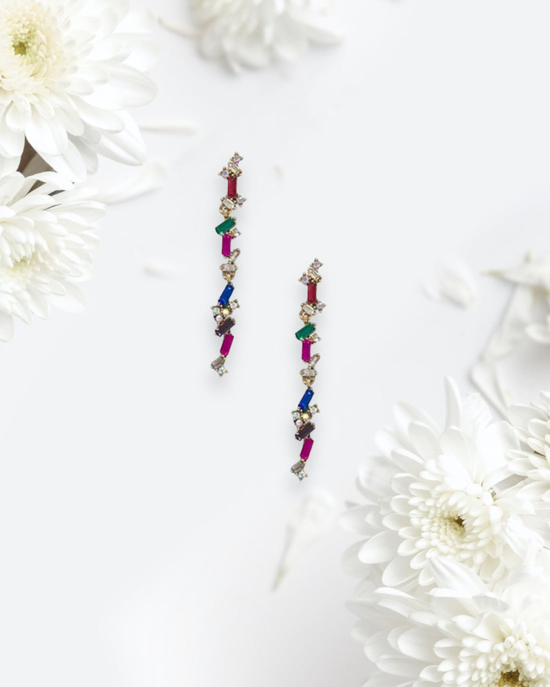 Multi Color Crystal Earring Multi Color One Size Earrings by Grace & Emma | Fleurcouture
