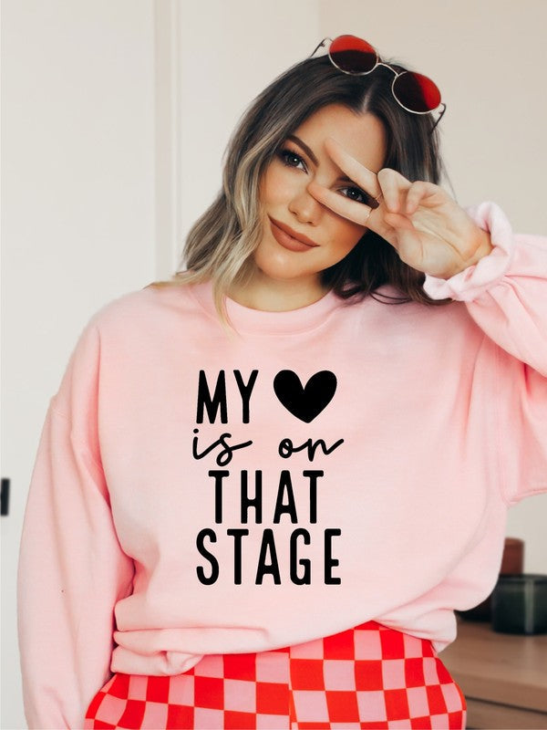 My Heart is On That Stage Crewneck Sweatshirt Ash 2X by Ocean and 7th | Fleurcouture