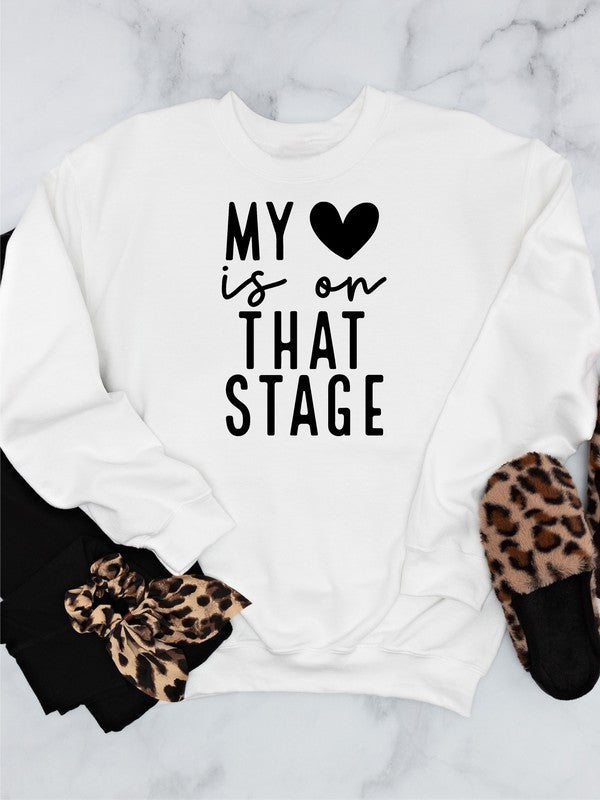 My Heart is On That Stage Crewneck Sweatshirt White 2X by Ocean and 7th | Fleurcouture