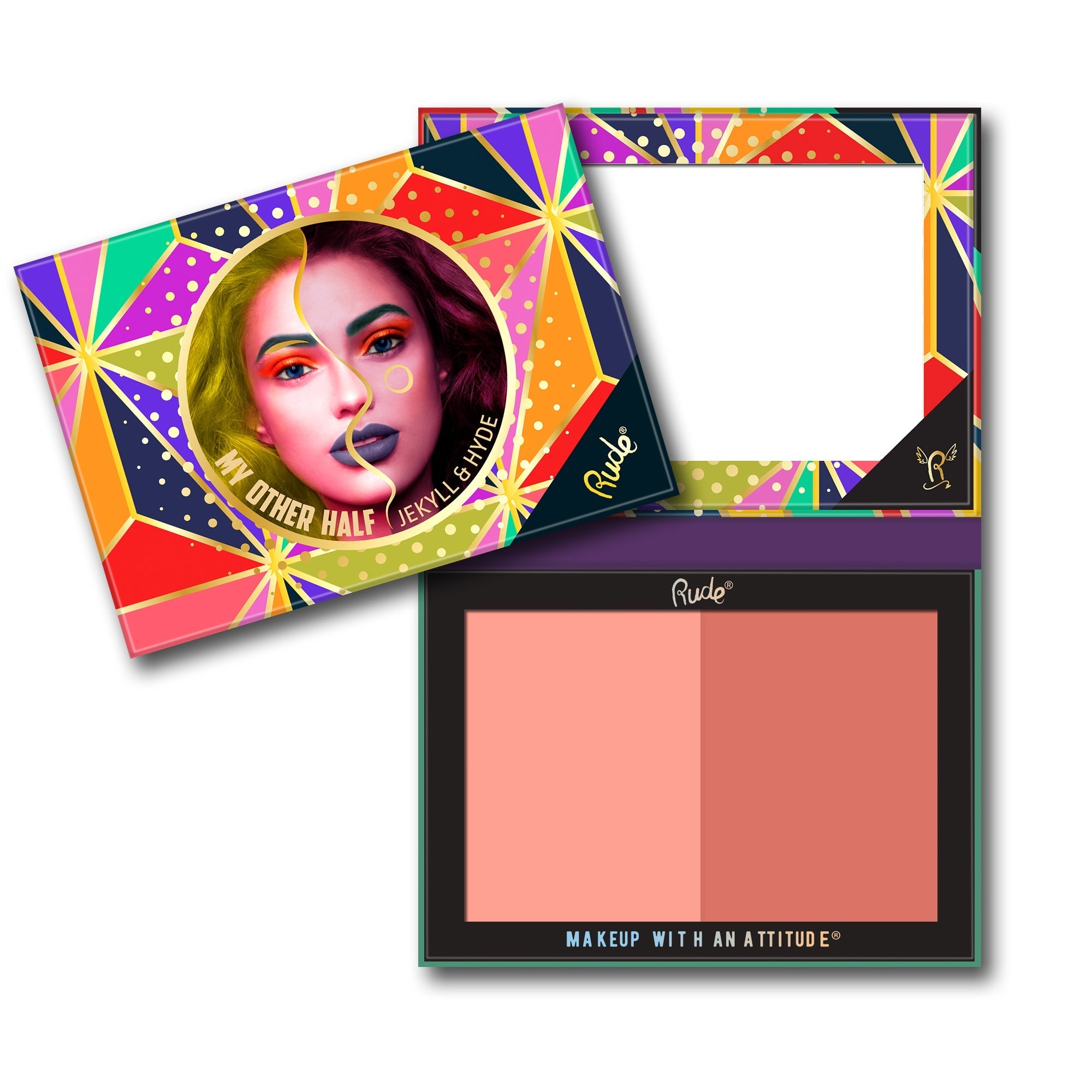 My Other Half Duo Shade Face Palette Jekyll &amp; Hyde Face Palettes by Rude Cosmetics | Fleurcouture