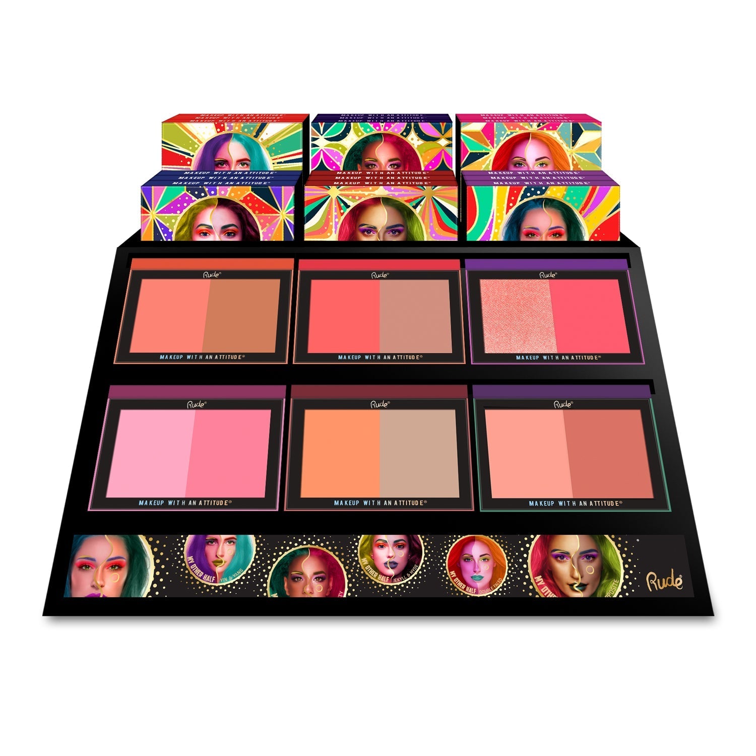 My Other Half Duo Shade Palette Display Set, 36pcs Wholesale Set by Rude Cosmetics | Fleurcouture