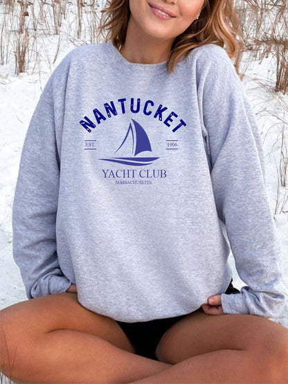 Nantucket Yacht Club CrewNeck Sweatshirt by Ocean and 7th | Fleurcouture