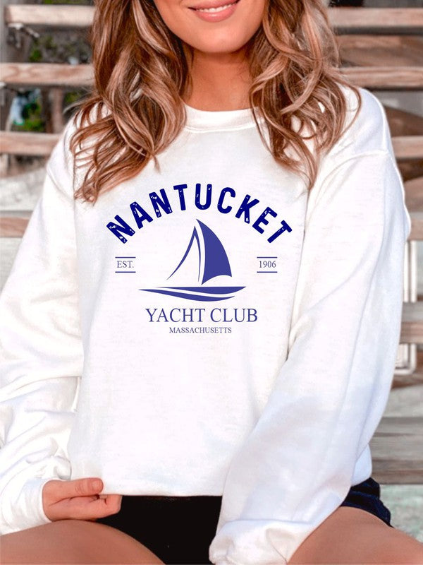 Nantucket Yacht Club CrewNeck Sweatshirt by Ocean and 7th | Fleurcouture