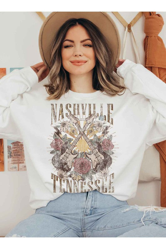 NASHVILLE TENNESSEE GRAPHIC SWEATSHIRT PLUS SIZE by ALPHIA | Fleurcouture