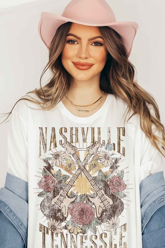 NASHVILLE TENNESSEE T-SHIRT PLUS SIZE WHITE 1X by ALPHIA | Fleurcouture