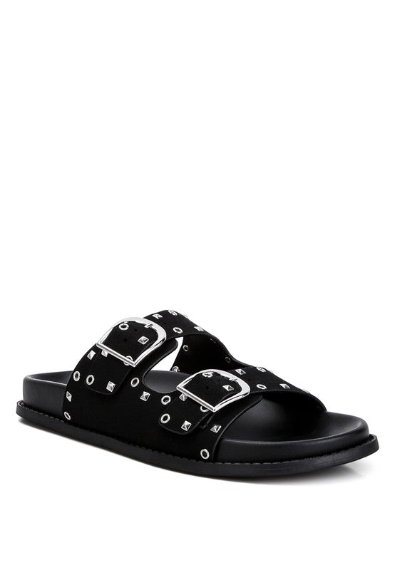 Natalya Lenny Embellished Sandals Black US-5 / UK-3 / EU-36 by Rag Company | Fleurcouture