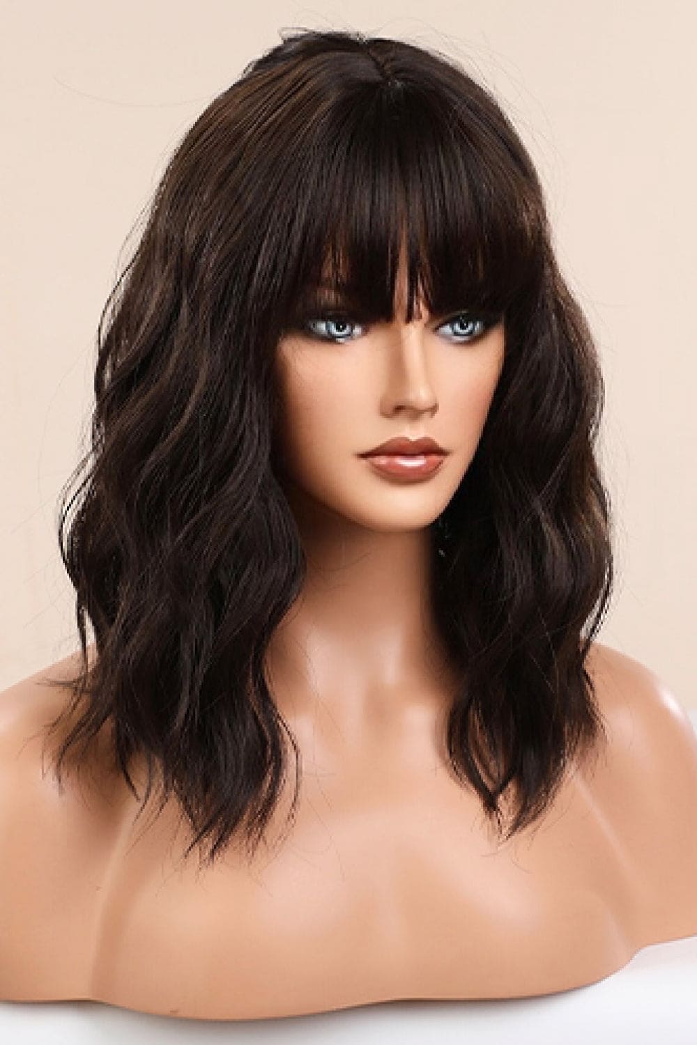 Natural Looking Synthetic Full Machine Bobo Wigs 12'' Black One Size wigs by Trendsi | Fleurcouture