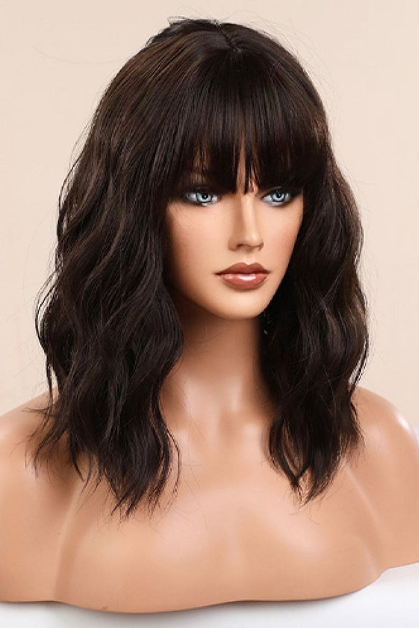 Natural Looking Synthetic Full Machine Bobo Wigs 12'' Black One Size wigs by Trendsi | Fleurcouture