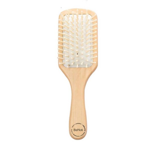 Natural Wooden Detangling Hair Brush As shown One Size by BeNat | Fleurcouture