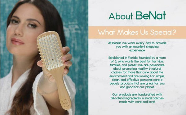 Natural Wooden Detangling Hair Brush As shown One Size by BeNat | Fleurcouture