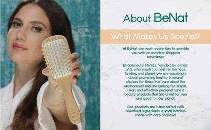 Natural Wooden Detangling Hair Brush As shown One Size by BeNat | Fleurcouture