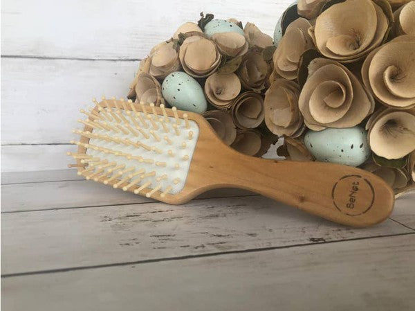 Natural Wooden Detangling Hair Brush As shown One Size by BeNat | Fleurcouture