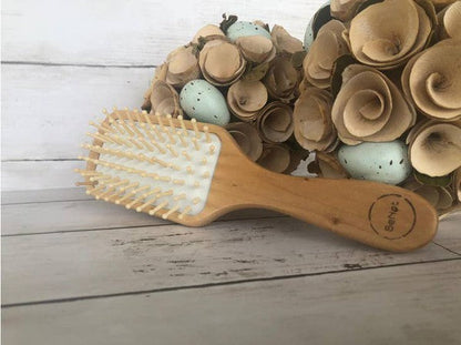 Natural Wooden Detangling Hair Brush As shown One Size by BeNat | Fleurcouture