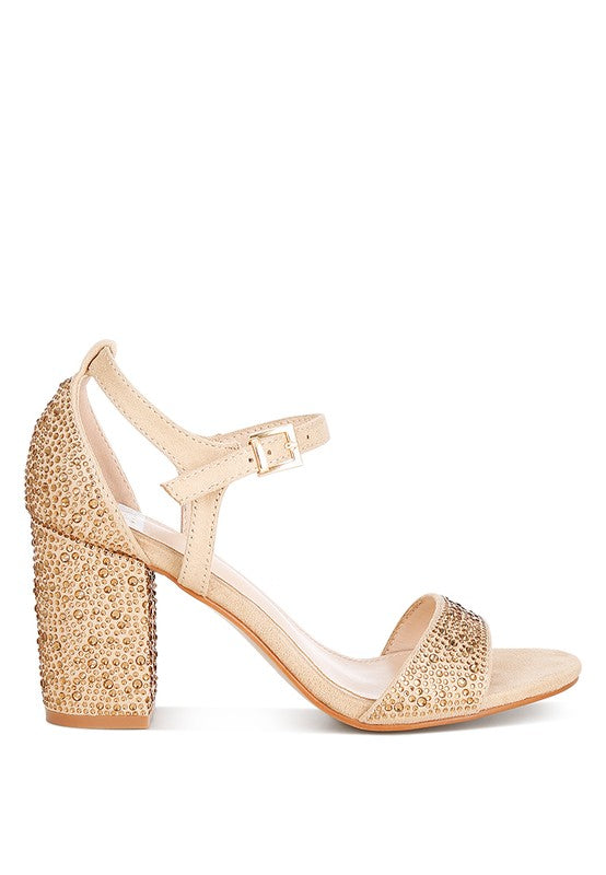 Navoli Rhinestones Embellished Sandals by Rag Company | Fleurcouture