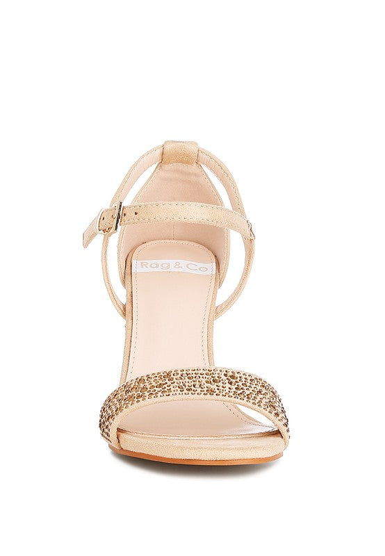 Navoli Rhinestones Embellished Sandals by Rag Company | Fleurcouture