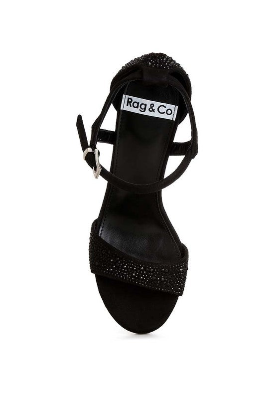 Navoli Rhinestones Embellished Sandals by Rag Company | Fleurcouture