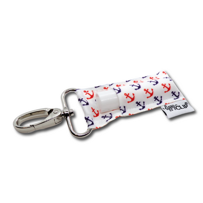 Navy and Red Anchors LippyClip® Lip Balm Holder Retail by LippyClip® | Fleurcouture