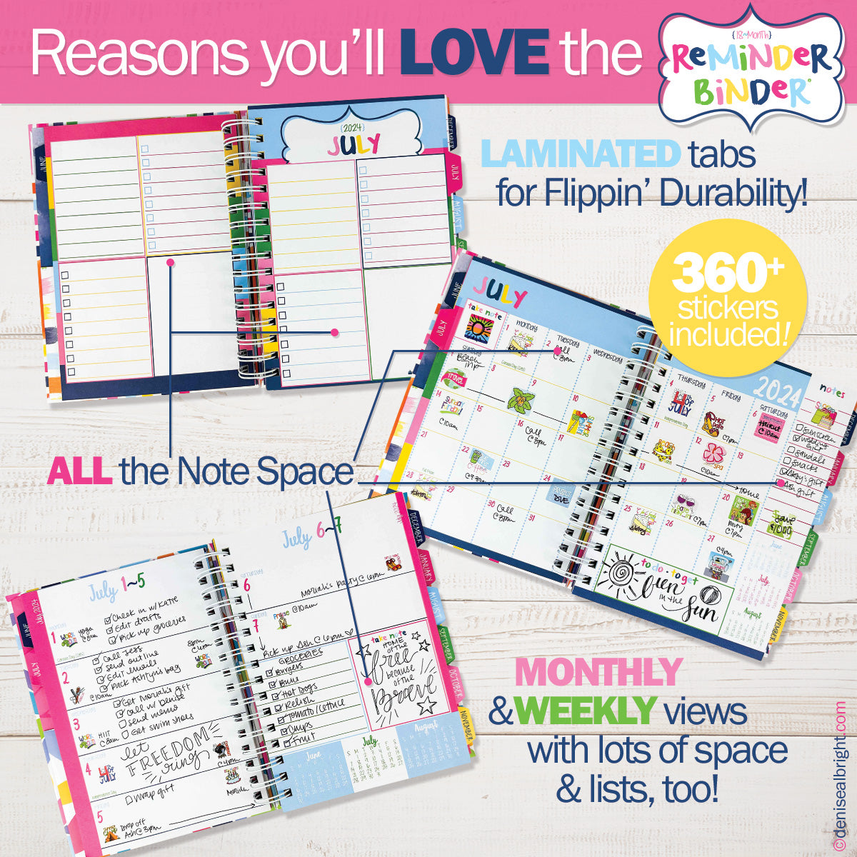 NEW! 2024-25 Reminder Binder® Planner | July 2024 - December 2025 Planner by DAS | Fleurcouture