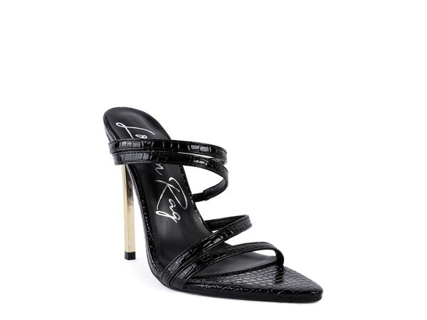 NEW AFFAIR Croc Metal High Heeled Sandals by Rag Company | Fleurcouture