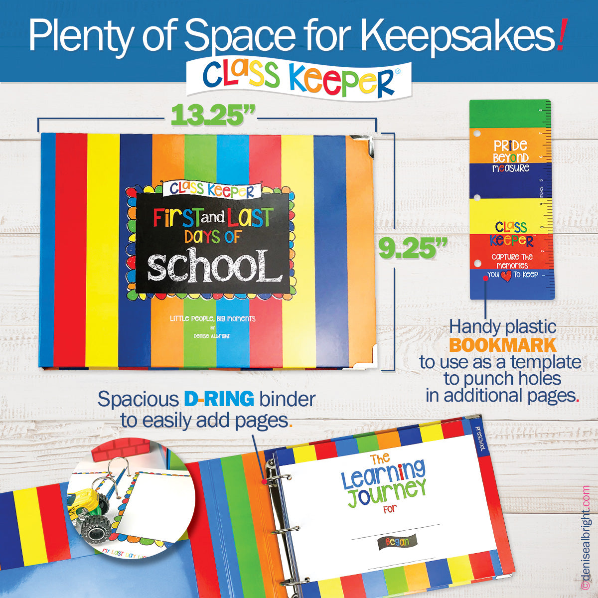 NEW! Mom Must-Have School Keepsake Kit | Class Keeper® + Photo Prop Deck + School Stickers Binder by Denise Albright® | Fleurcouture