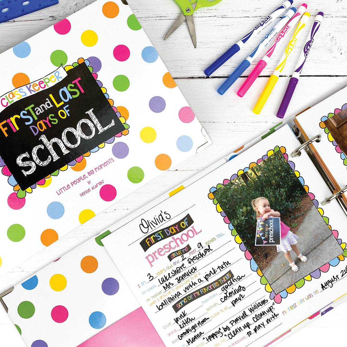 NEW! Mom Must-Have School Keepsake Kit | Class Keeper® + Photo Prop Deck + School Stickers Binder by Denise Albright® | Fleurcouture