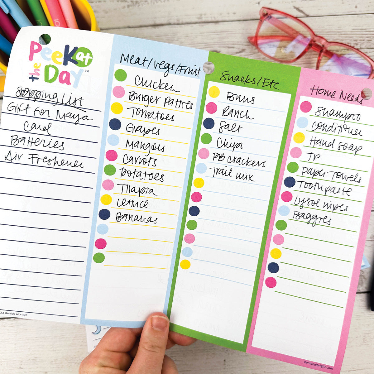 NEW! Peek at the Day™ Daily Planner Pad | All Bright &amp; Cheery Pads by DAS | Fleurcouture