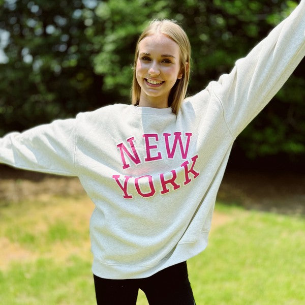 New York Sweatshirt White by Ellison and Young | Fleurcouture