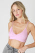 NIKIBIKI Ribbed V-Neck Seamless Bralette Peony Pink One Size Bralette by Trendsi | Fleurcouture