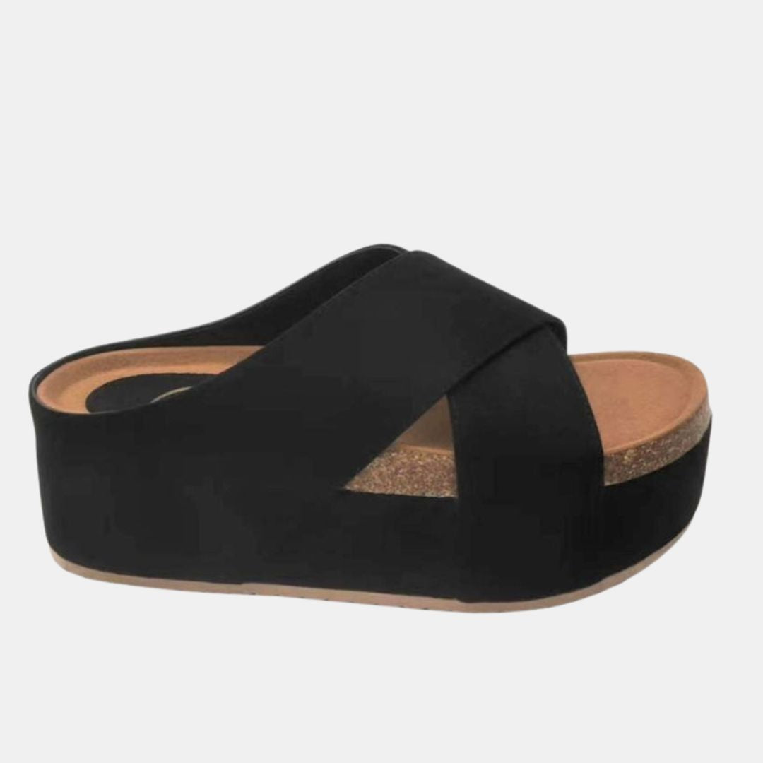 NINA 2 Black 6 WEDGES by MODAPASSO | Fleurcouture