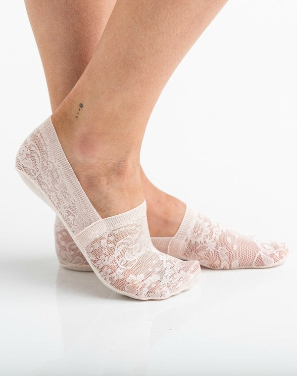 No Slip Floral Lace Sneaker Socks- 3 Pack OneSize by Aili&