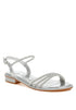 Nobbity Rhinestone Pearl Detail Flat Sandals Silver US-5 / UK-3 / EU-36 by Rag Company | Fleurcouture