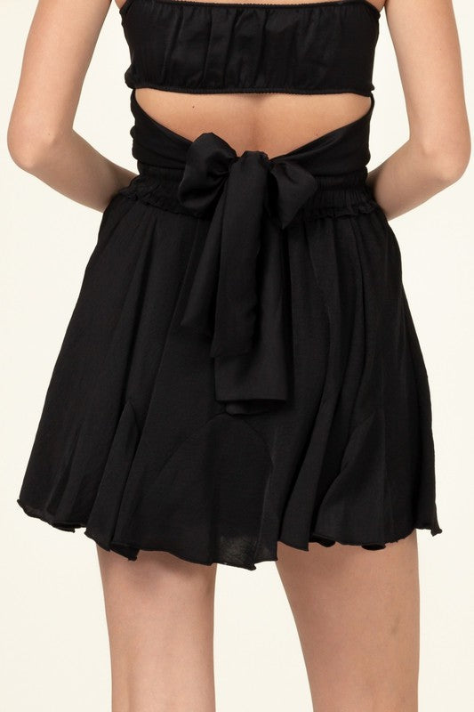 Not Your Girl Drawstring Ruffled Mini Skirt by HYFVE | Fleurcouture