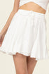 Not Your Girl Drawstring Ruffled Mini Skirt OFF WHITE S by HYFVE | Fleurcouture