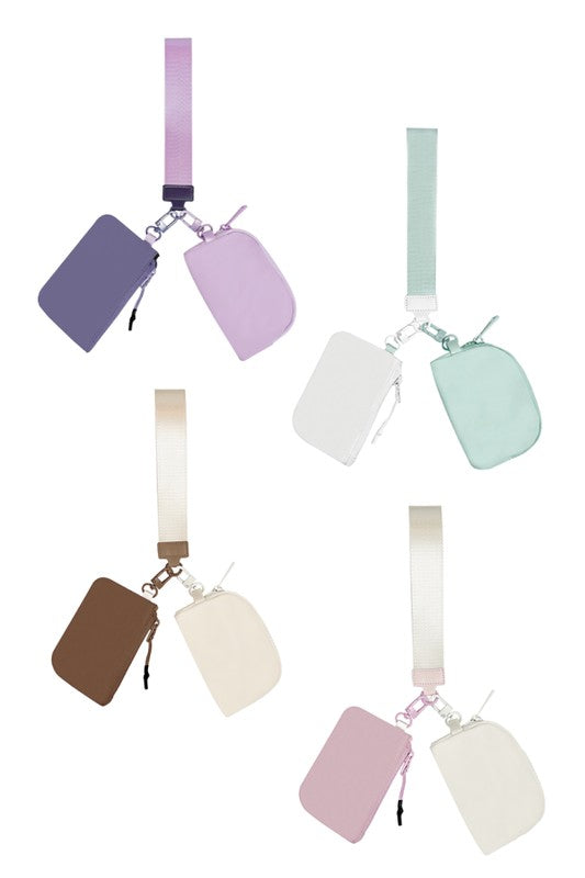 Nylon Double Pouch Clip On Wristlet Wallets 1 by Dani & Em | Fleurcouture