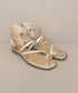 Oasis Society Abril - Strappy Ankle Wrap Sandal GOLD 9 by Oasis Society | Fleurcouture