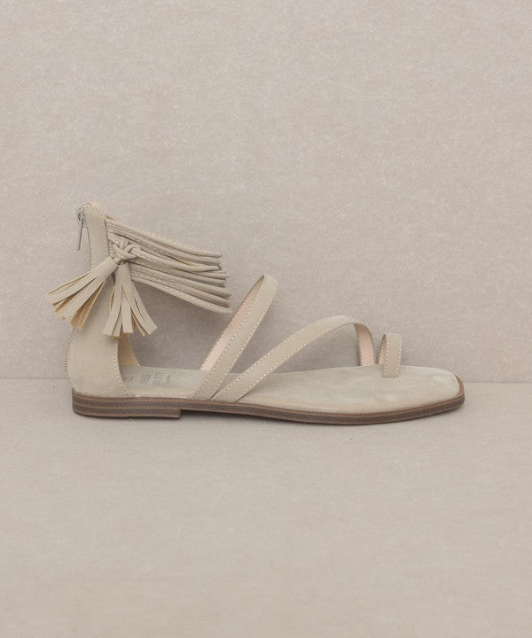 Oasis Society Abril - Strappy Ankle Wrap Sandal TAUPE 7.5 by Oasis Society | Fleurcouture