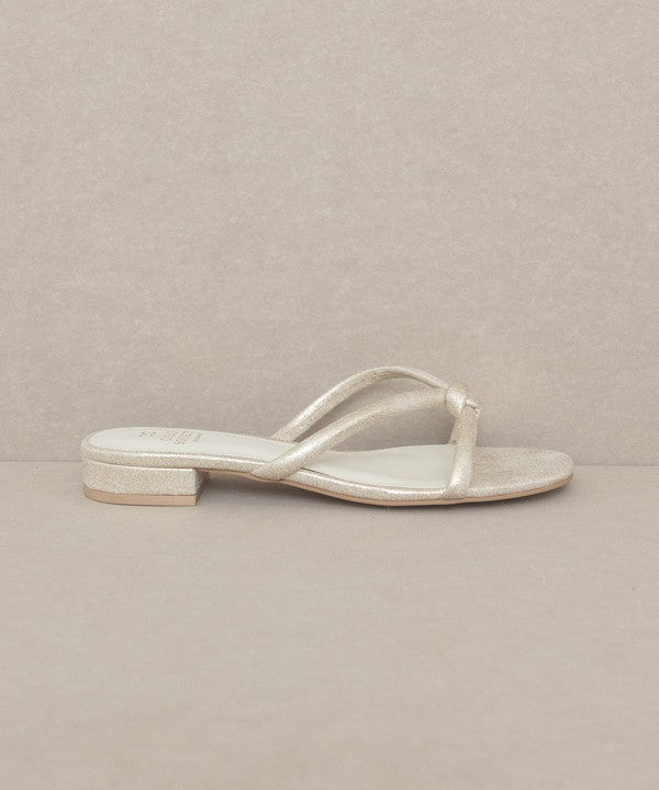 Oasis Society Ada - Delicate Knotted Flat Sandal GOLD by Oasis Society | Fleurcouture