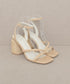 Oasis Society Alaia - Strappy Raffia Heel Sandal NUDE 6.5 by Oasis Society | Fleurcouture