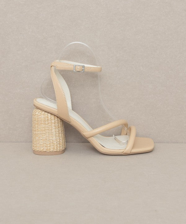 Oasis Society Alaia - Strappy Raffia Heel Sandal by Oasis Society | Fleurcouture