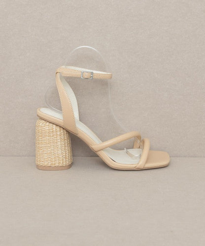 Oasis Society Alaia - Strappy Raffia Heel Sandal by Oasis Society | Fleurcouture