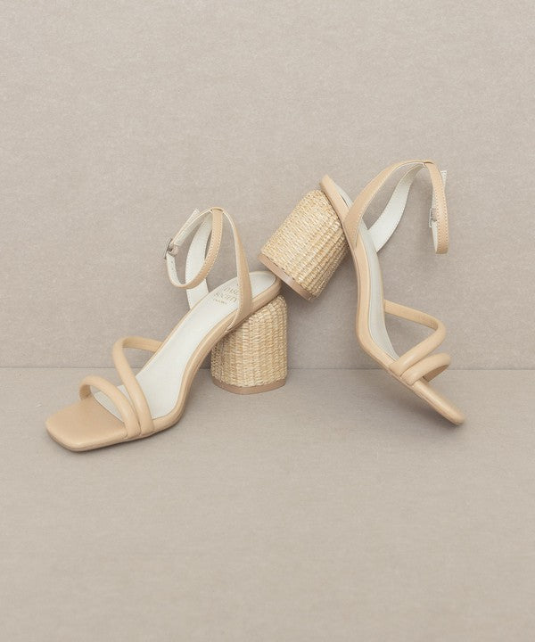 Oasis Society Alaia - Strappy Raffia Heel Sandal by Oasis Society | Fleurcouture