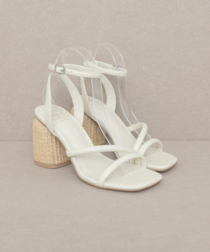 Oasis Society Alaia - Strappy Raffia Heel Sandal by Oasis Society | Fleurcouture