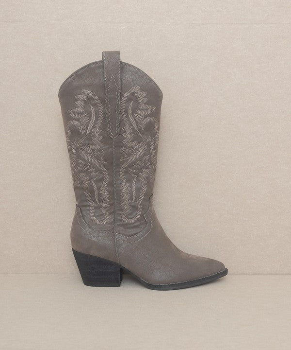 Oasis Society Amaya - Classic Western Boot CHARCOAL 6 by Oasis Society | Fleurcouture