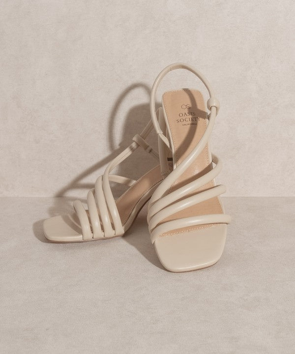 OASIS SOCIETY Ashley - Wooden Heel Sandal BEIGE 8.5 by Oasis Society | Fleurcouture