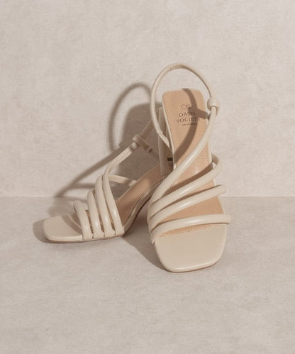 OASIS SOCIETY Ashley - Wooden Heel Sandal BEIGE 8.5 by Oasis Society | Fleurcouture