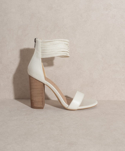 OASIS SOCIETY Blair - Thick Ankle Strap Block Heel WHITE 6.5 by Oasis Society | Fleurcouture