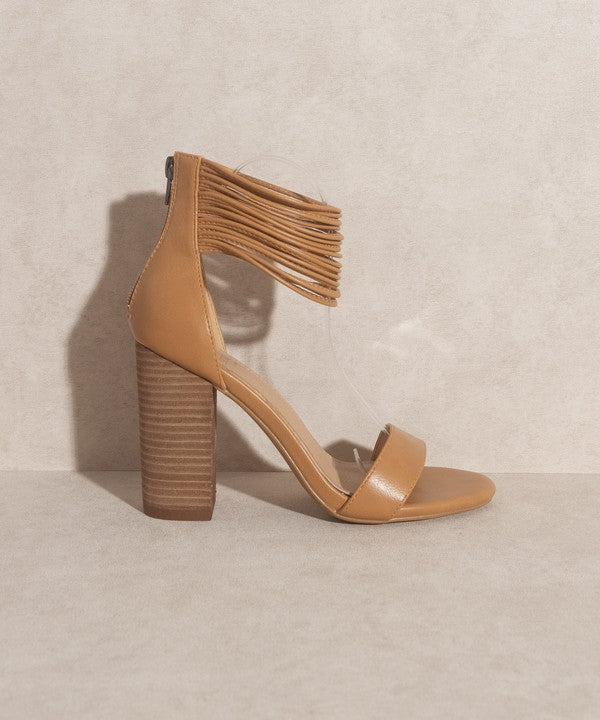 OASIS SOCIETY Blair - Thick Ankle Strap Block Heel WHITE by Oasis Society | Fleurcouture