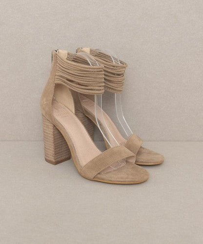 Oasis Society Blake - Strappy Ankle Wrapped Heel KHAKI 8.5 by Oasis Society | Fleurcouture