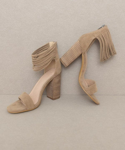 Oasis Society Blake - Strappy Ankle Wrapped Heel KHAKI by Oasis Society | Fleurcouture